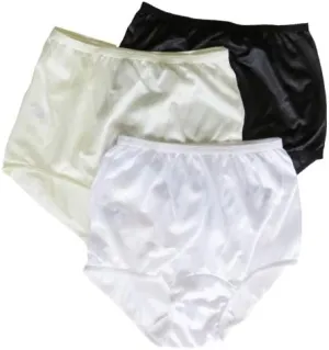 Carole Brand - Classic Nylon Panties For Women Full Cut, High Rise Briefs - Pack of 3 (New and Improved Fit)