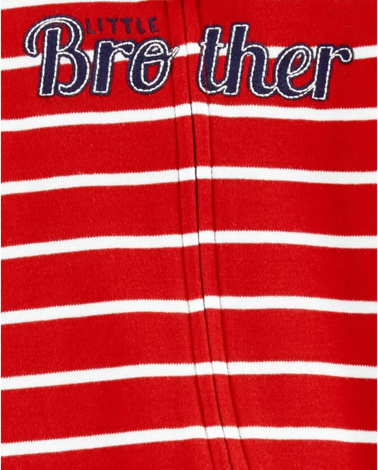 Carter's Baby Boys' Cotton Zip-up Sleep N Play Red/Stripe Little Bro Months