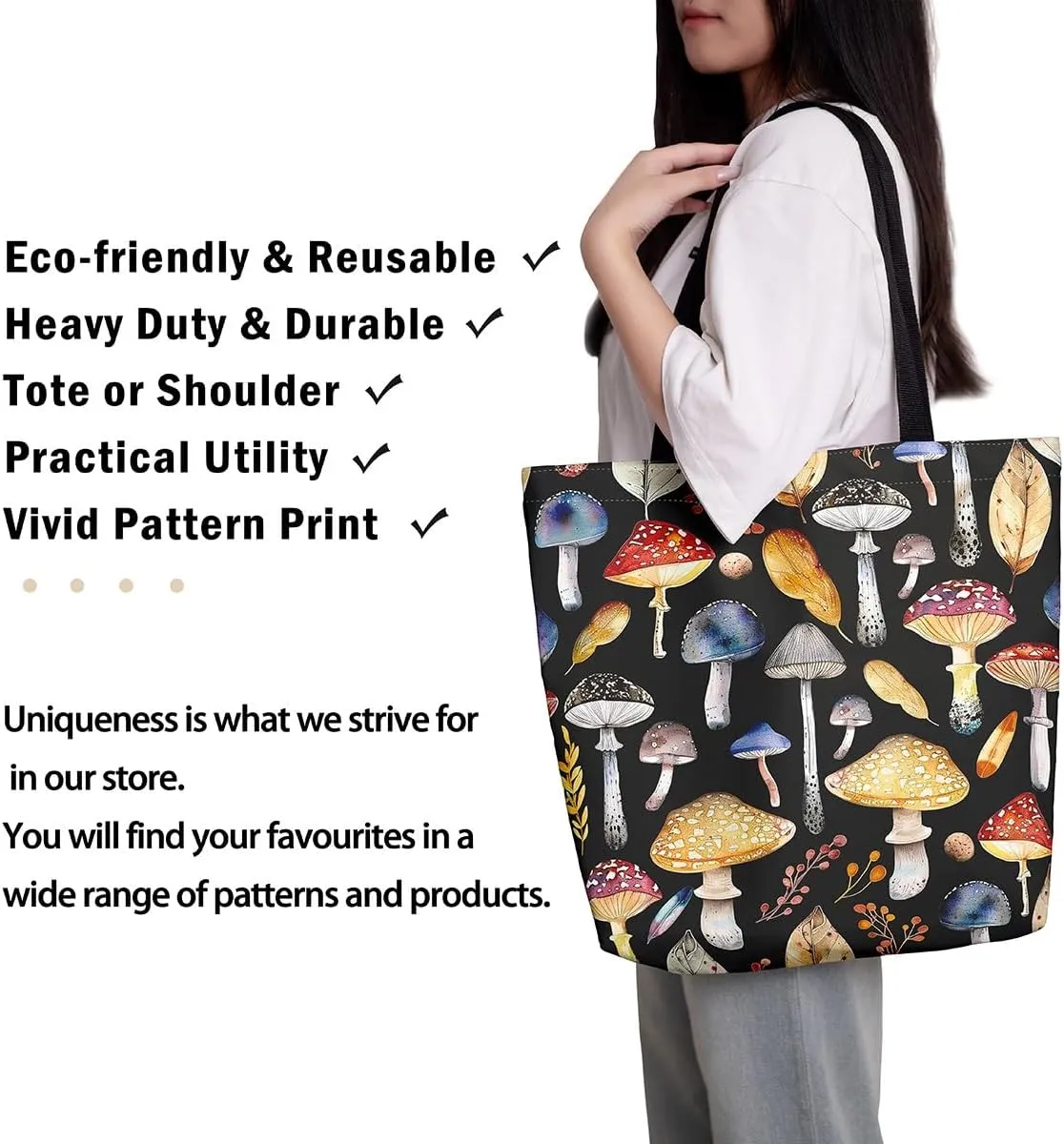 Castle Fairy Canvas Tote Bag for Women Reusable Shopping Bags Portable Storage Handbag