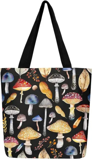 Castle Fairy Canvas Tote Bag for Women Reusable Shopping Bags Portable Storage Handbag