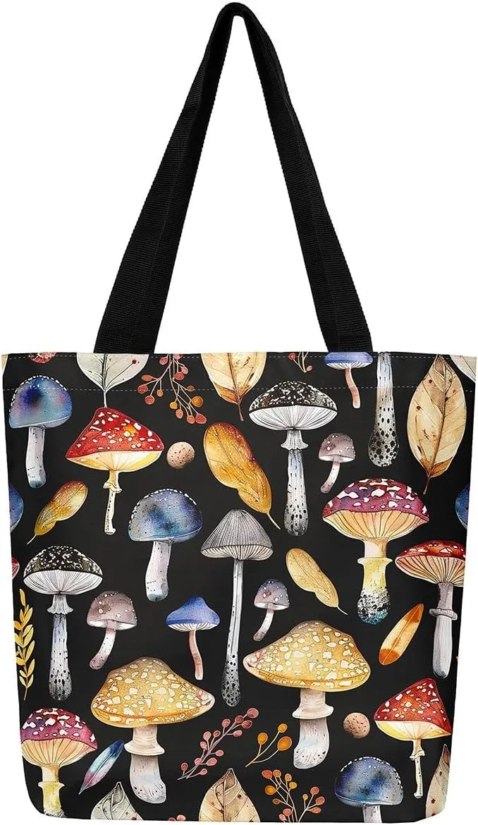 Castle Fairy Canvas Tote Bag for Women Reusable Shopping Bags Portable Storage Handbag