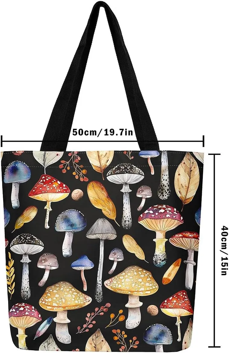 Castle Fairy Canvas Tote Bag for Women Reusable Shopping Bags Portable Storage Handbag