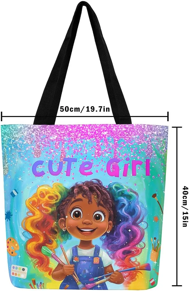 Castle Fairy Painting Girl American Canvas Tote Bag for Adults