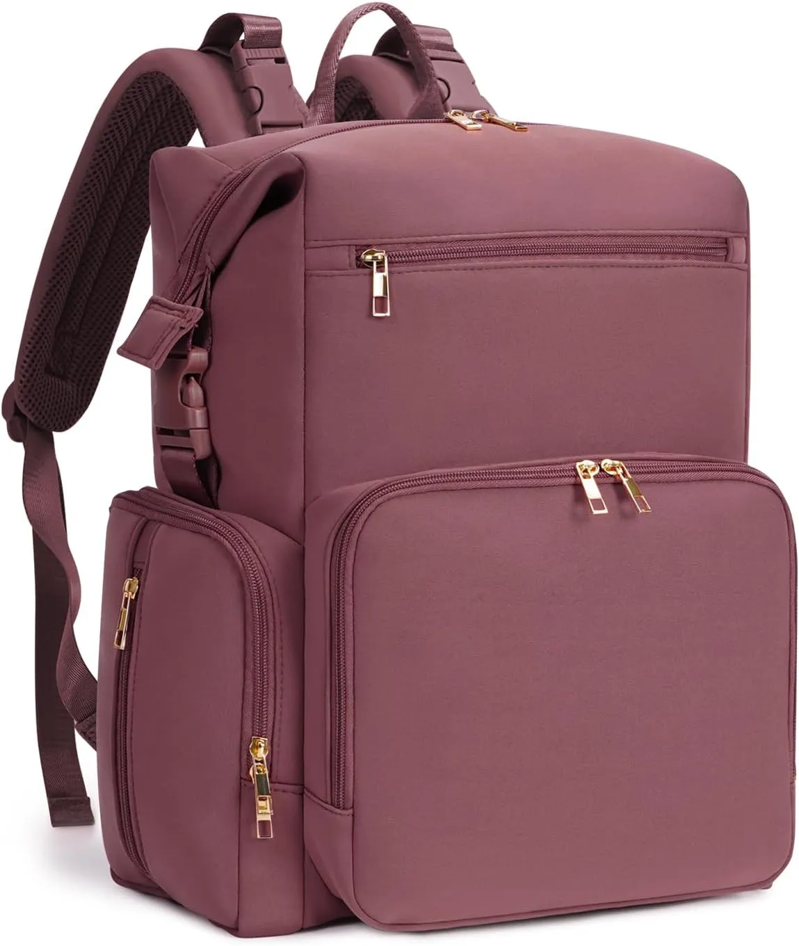 CEI-CEI Neoprene Diaper Bag Backpack with Changing Pad, Large Newborn Baby Maternity Bags Travel Tote with Insulated Pockets (Pink)