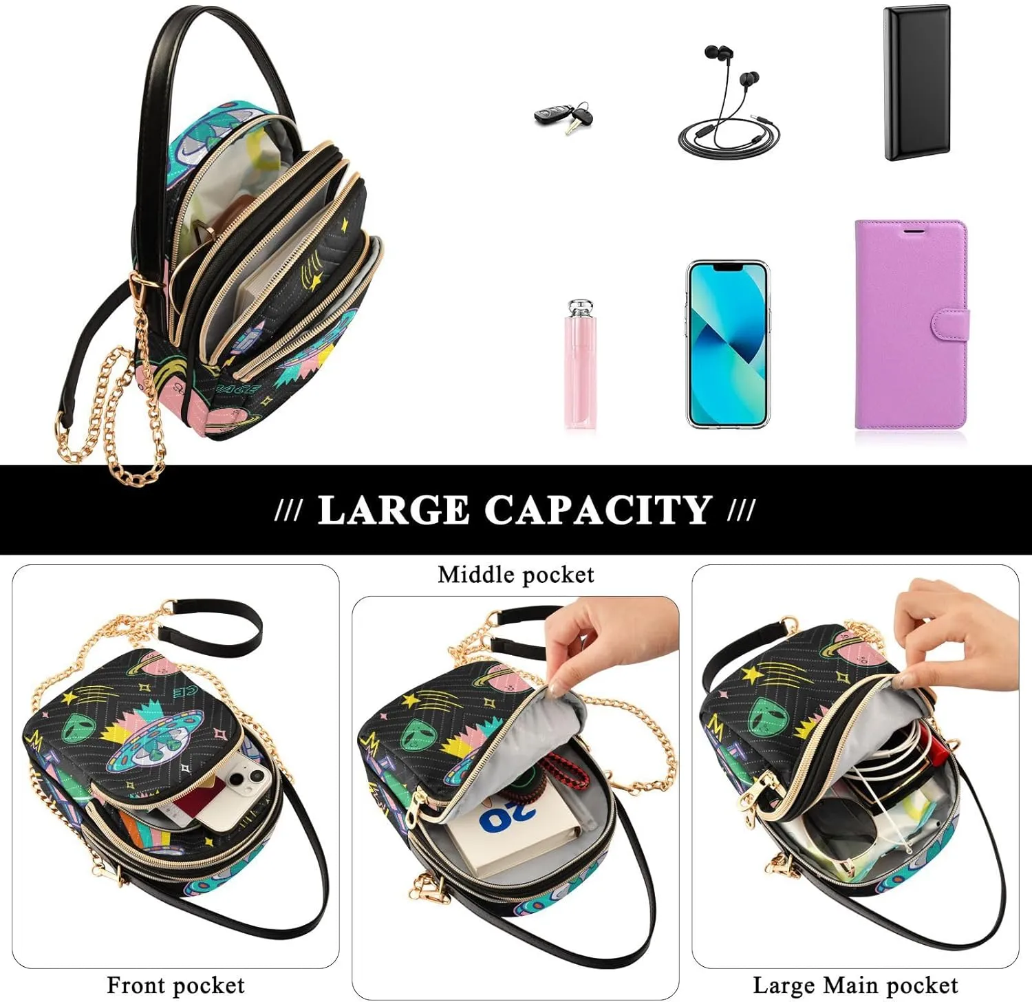 Cell Phone Purse Crossbody Handbag Durable Shoulder Bag Sturdy Travel Pouch