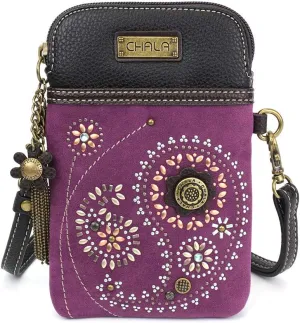 CHALA Dazzled Cell Phone Crossbody Purse-Women PU Leather Multicolor Handbag with Adjustable Strap