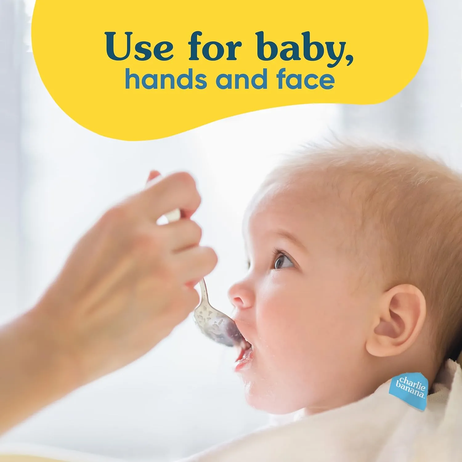 Charlie Banana Reusable 100% Cotton Baby Wipes, Super Soft and Washable, 10 Pack Reusable Cloth Wipes