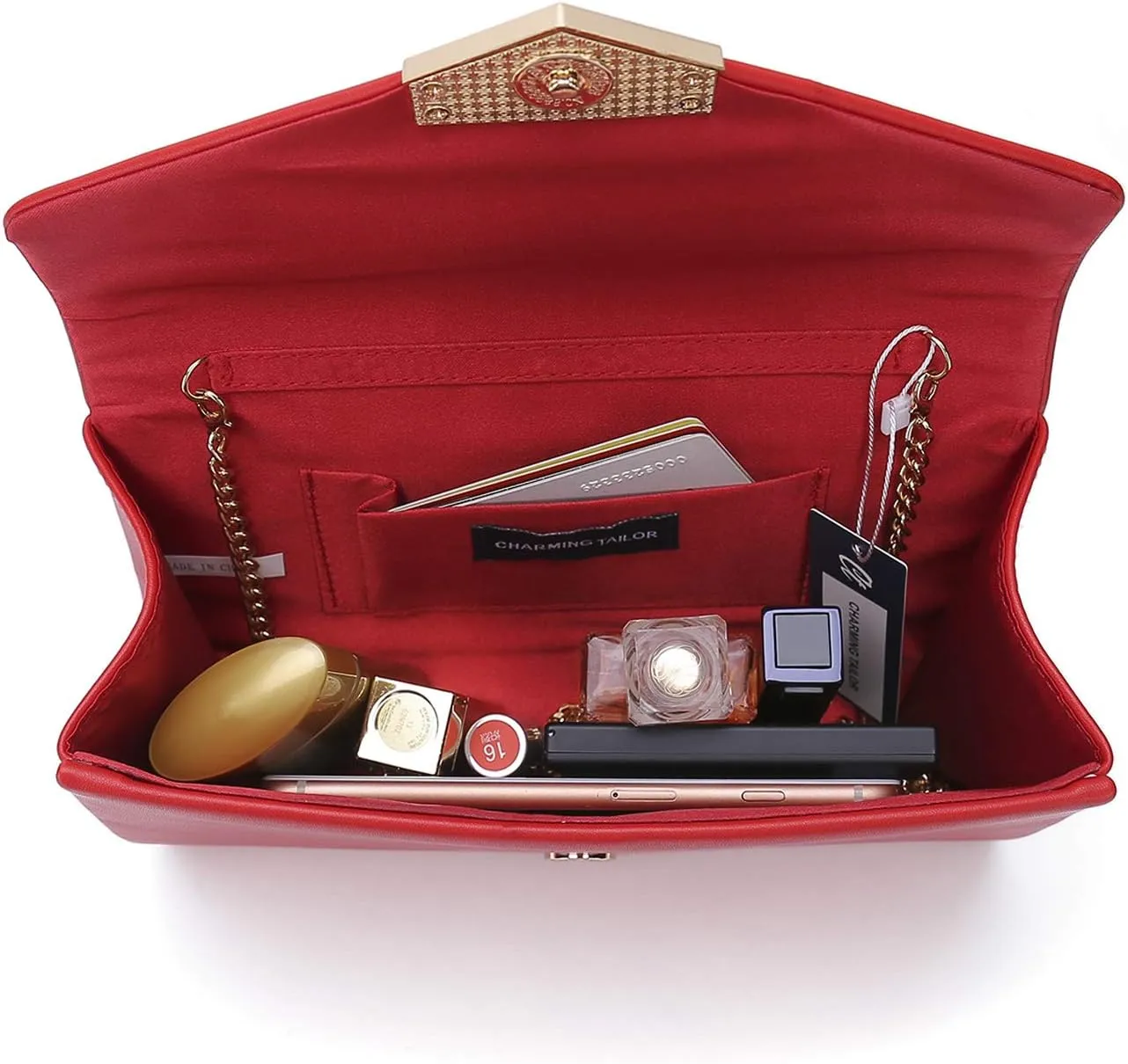 CHARMING TAILOR PU Clutch Purse for Women Evening Bag Chic Clutch Handbag for Special-occasion