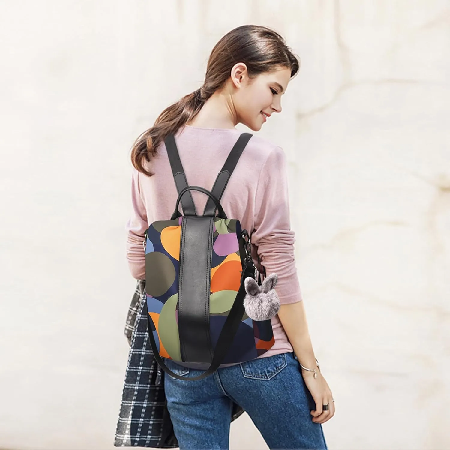 CHARMORE Women Backpack Purse Waterproof Nylon Anti-theft Rucksack Shoulder Bags