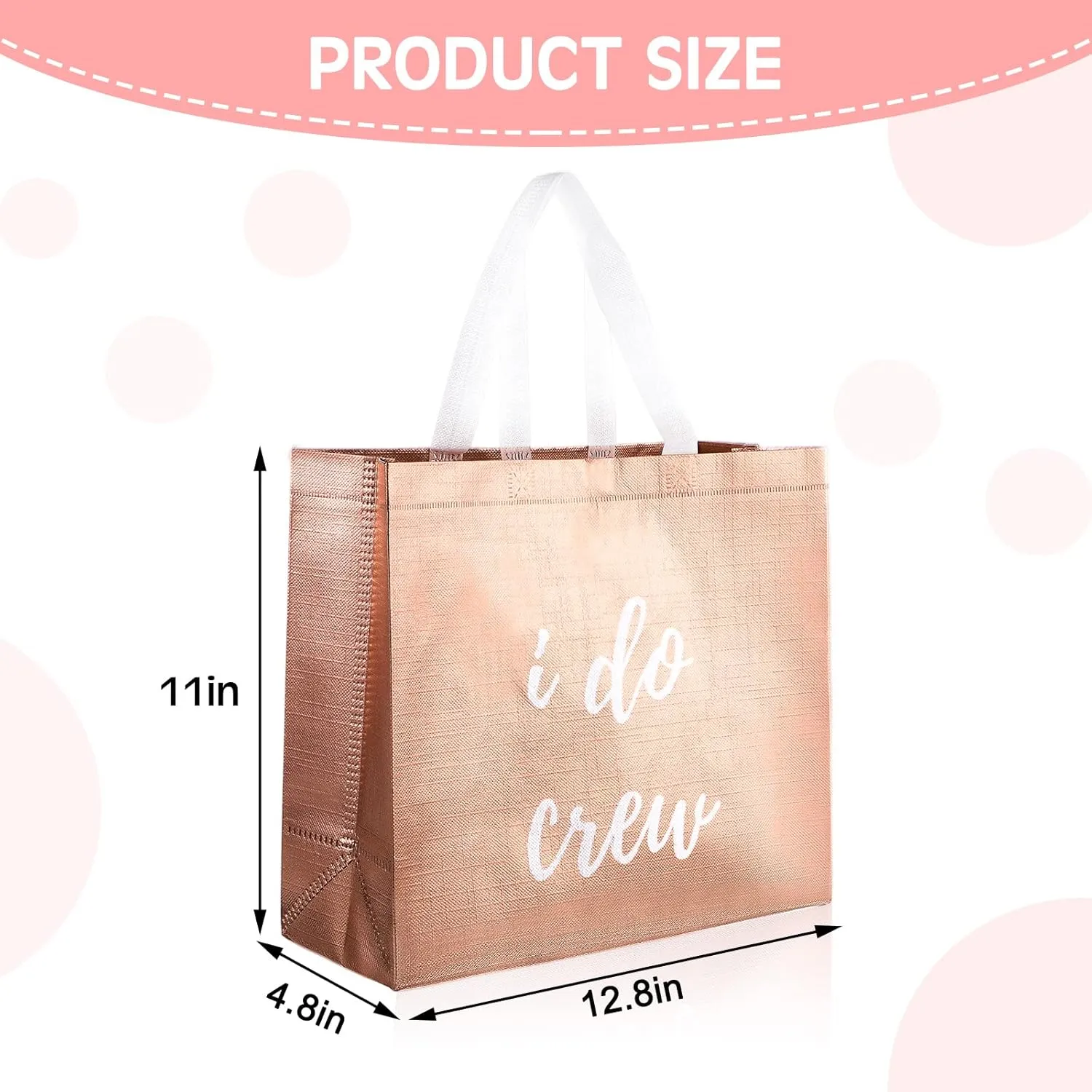 CHENGU 8 Pieces Bridesmaid Gift Bags I Do Crew Bachelorette Bags Bridesmaid Gifts for Wedding Day Bachelorette Party Bridal Party Favor Team Bride Bridal Shower(Rose Gold)