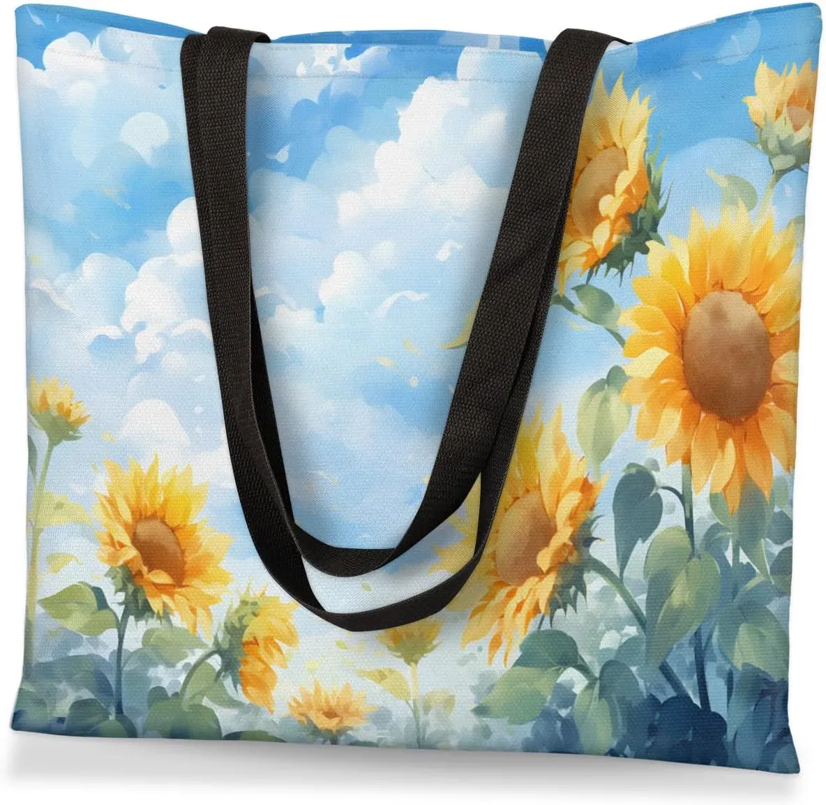 Cherry Blossom Cherries Canvas Tote Bag for Women Men Stylish Tote Handbag Shoulder Bag Reusable Grocery Bag