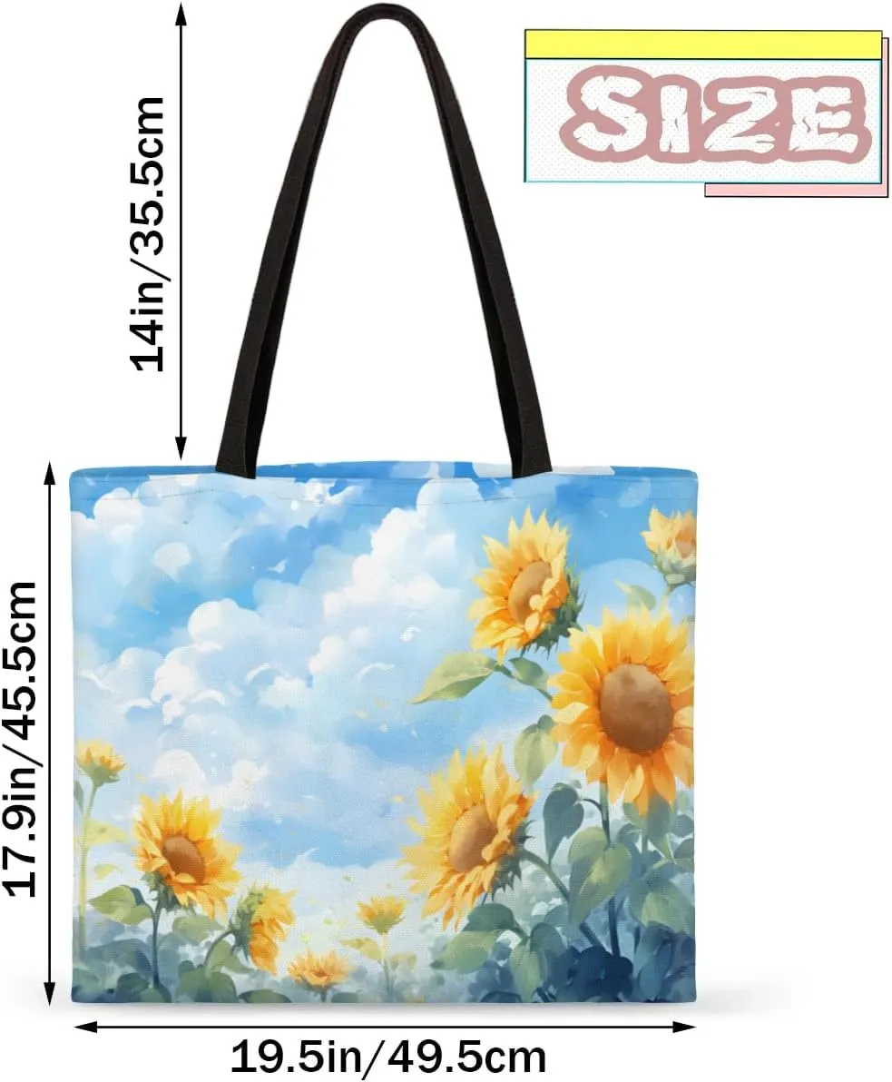 Cherry Blossom Cherries Canvas Tote Bag for Women Men Stylish Tote Handbag Shoulder Bag Reusable Grocery Bag