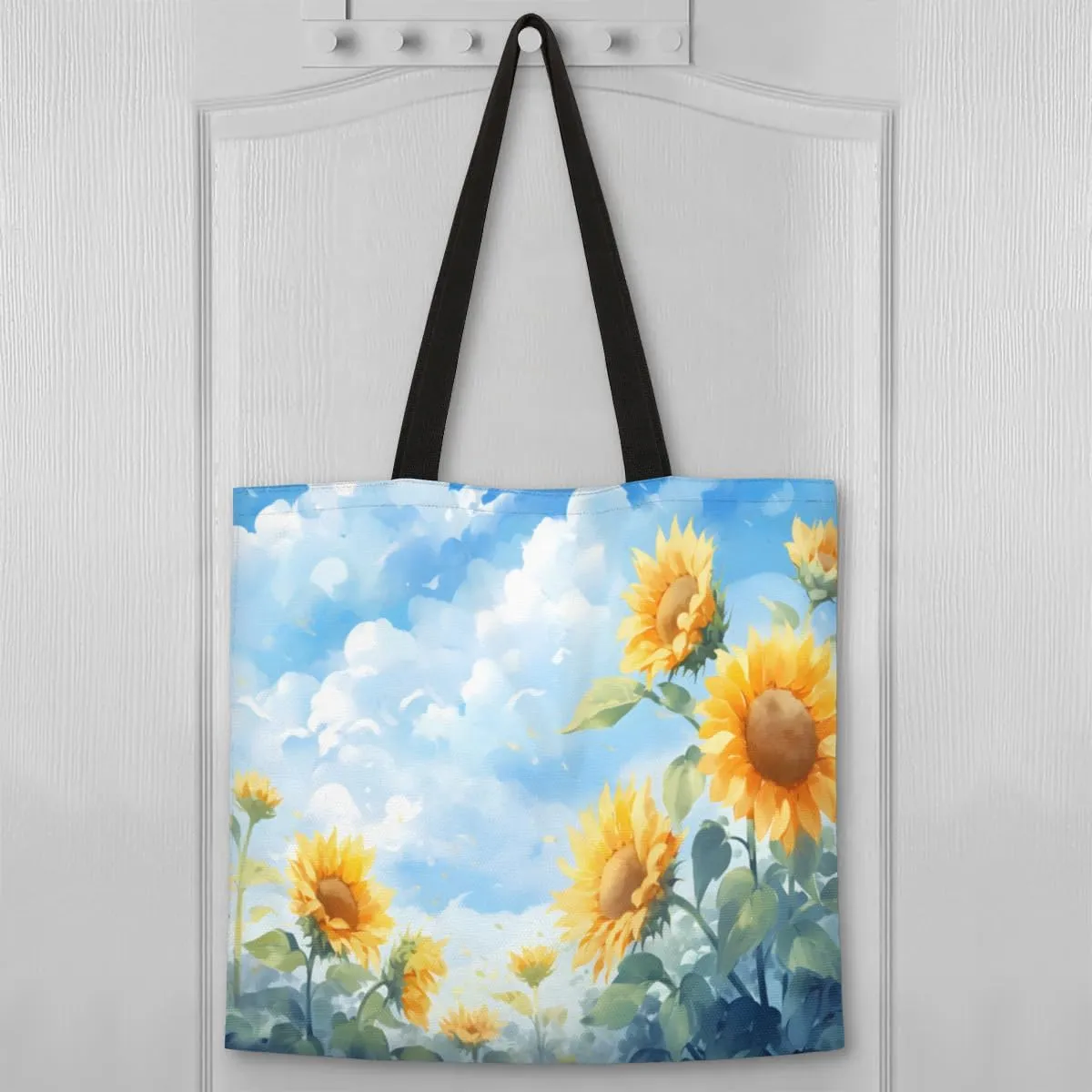 Cherry Blossom Cherries Canvas Tote Bag for Women Men Stylish Tote Handbag Shoulder Bag Reusable Grocery Bag