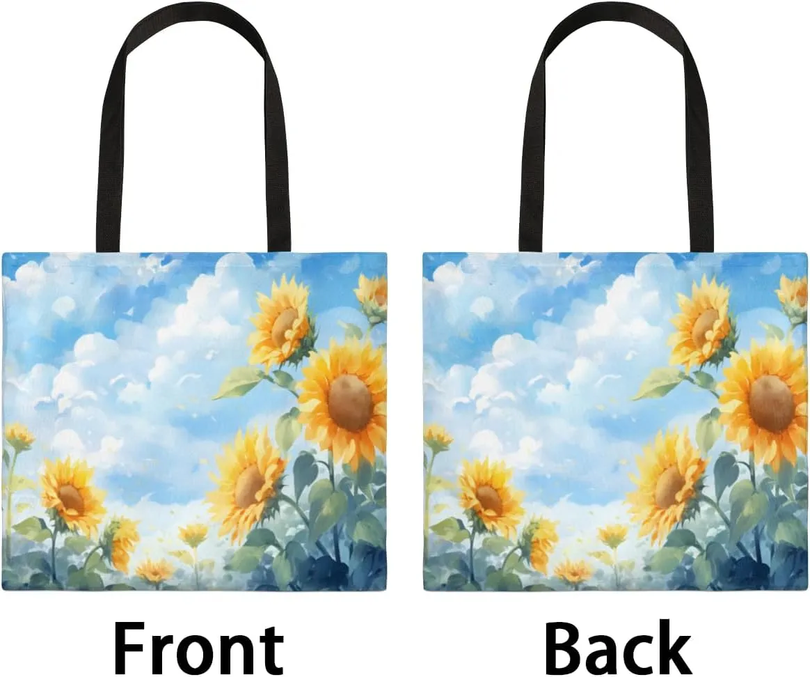 Cherry Blossom Cherries Canvas Tote Bag for Women Men Stylish Tote Handbag Shoulder Bag Reusable Grocery Bag