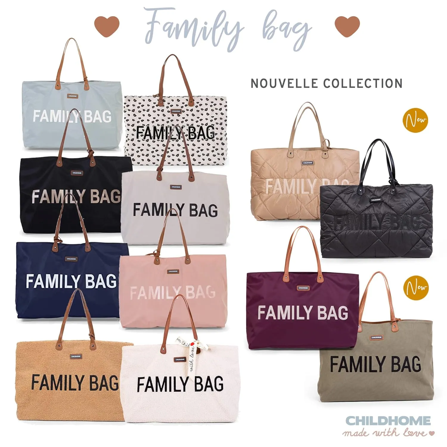 Childhome Family Bag, Grey/Ecru