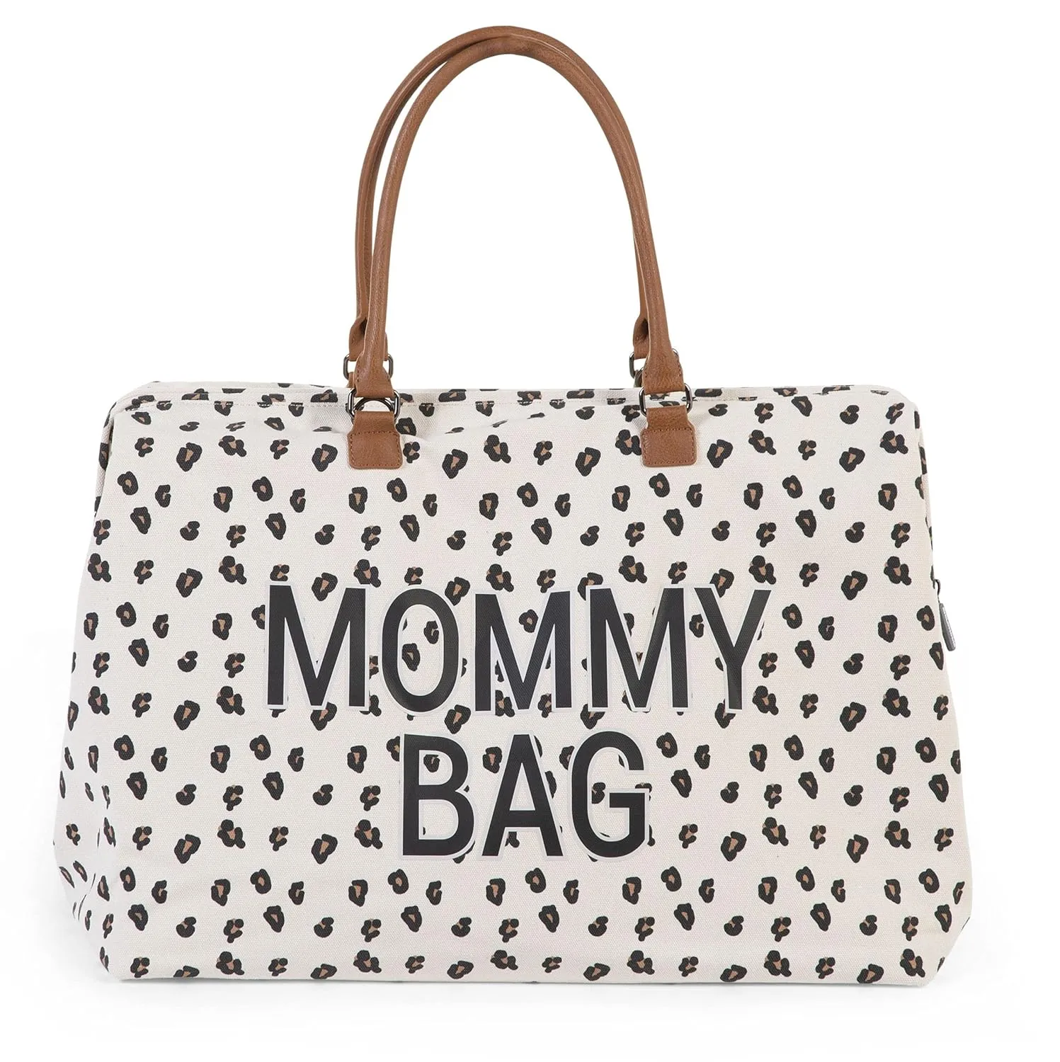 Childhome The Original Mommy Baby Travel Bag, Large Baby Diaper Bag, Hospital Bag, Tote Bag, Pregnancy Must Haves (Canvas Leopard)