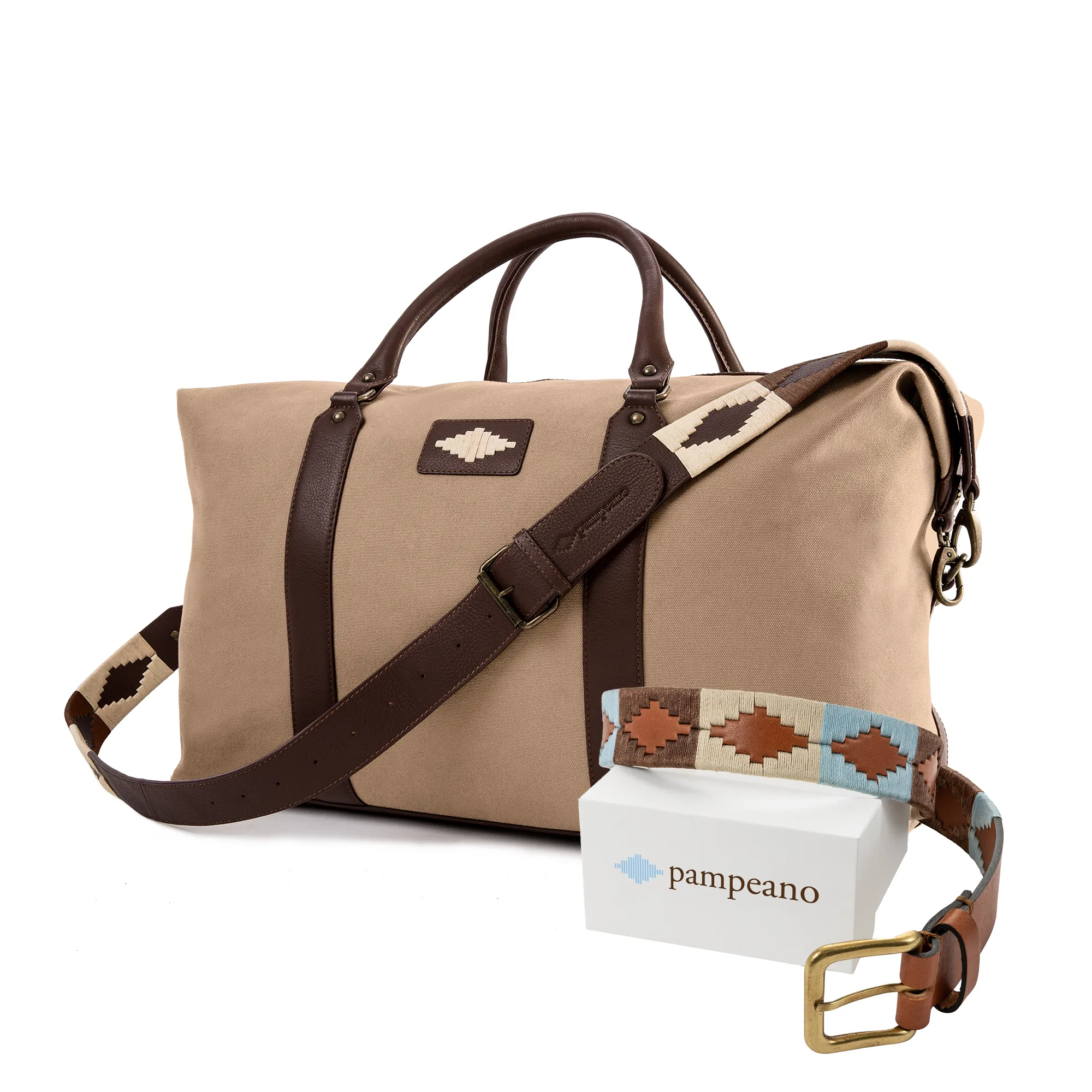 Choice of Any Leather pampeano Belt and Any Canvas Travel Bag - Gift Package
