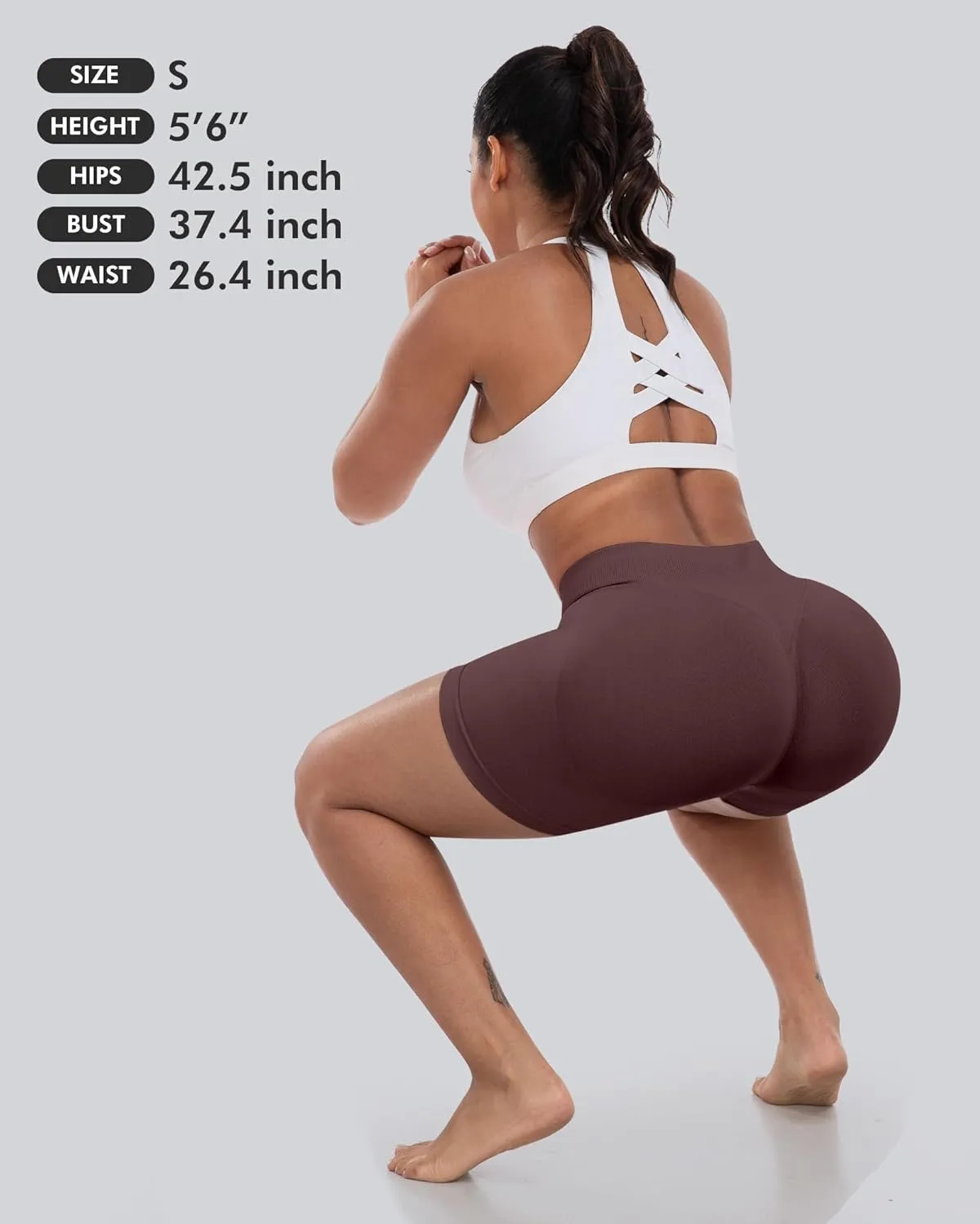 CHRLEISURE Workout Gym Biker Shorts, High Waisted Butt Lifting Scrunch Butt Sports Seamless Shorts Sets 4 Piece