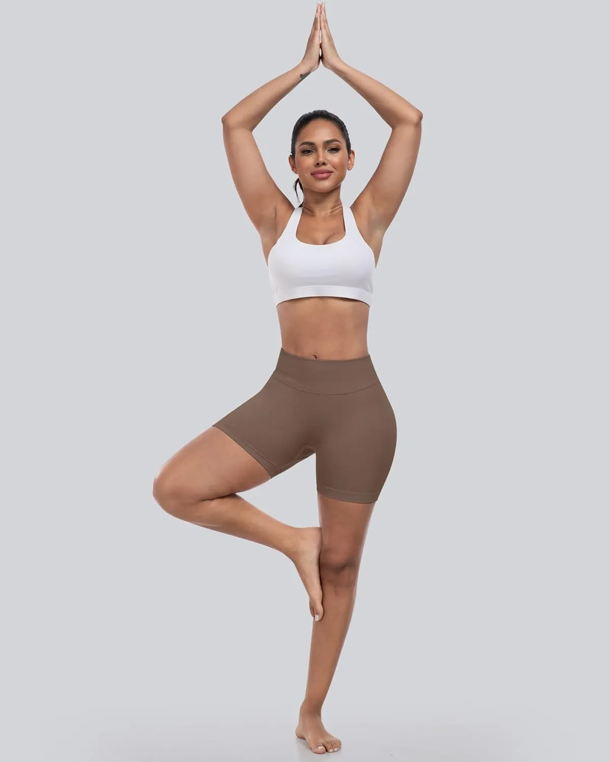 CHRLEISURE Workout Gym Biker Shorts, High Waisted Butt Lifting Scrunch Butt Sports Seamless Shorts Sets 4 Piece