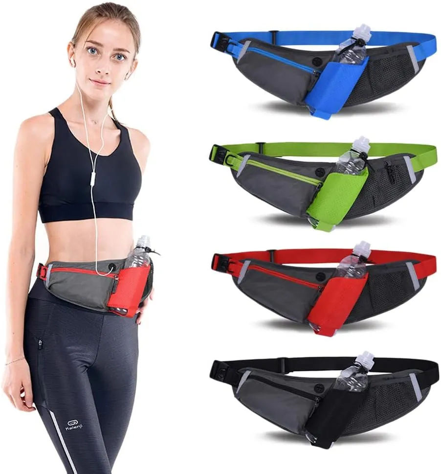 Clakllie Hiking Waist Pack Hydration Belts for Women Men Hands-free Daily Waist Bags Ultra Slim Running Belt Fanny Pack