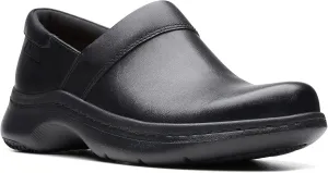 Clarks Womens ClarksPro Gem Black Leather 6 Medium