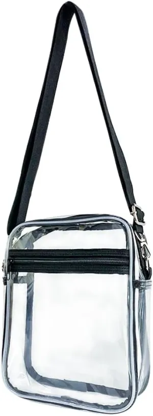 Clear Crossbody Bag Crossbody Transparent Purse Bag with Adjustable Strap Clear Unisex Sports Travel Shoulder Bag