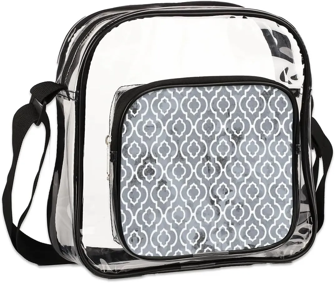 Clear Crossbody Bag Stadium Approved for Women and Men Transparent Messenger Shoulder Bag Clear Purse Bag