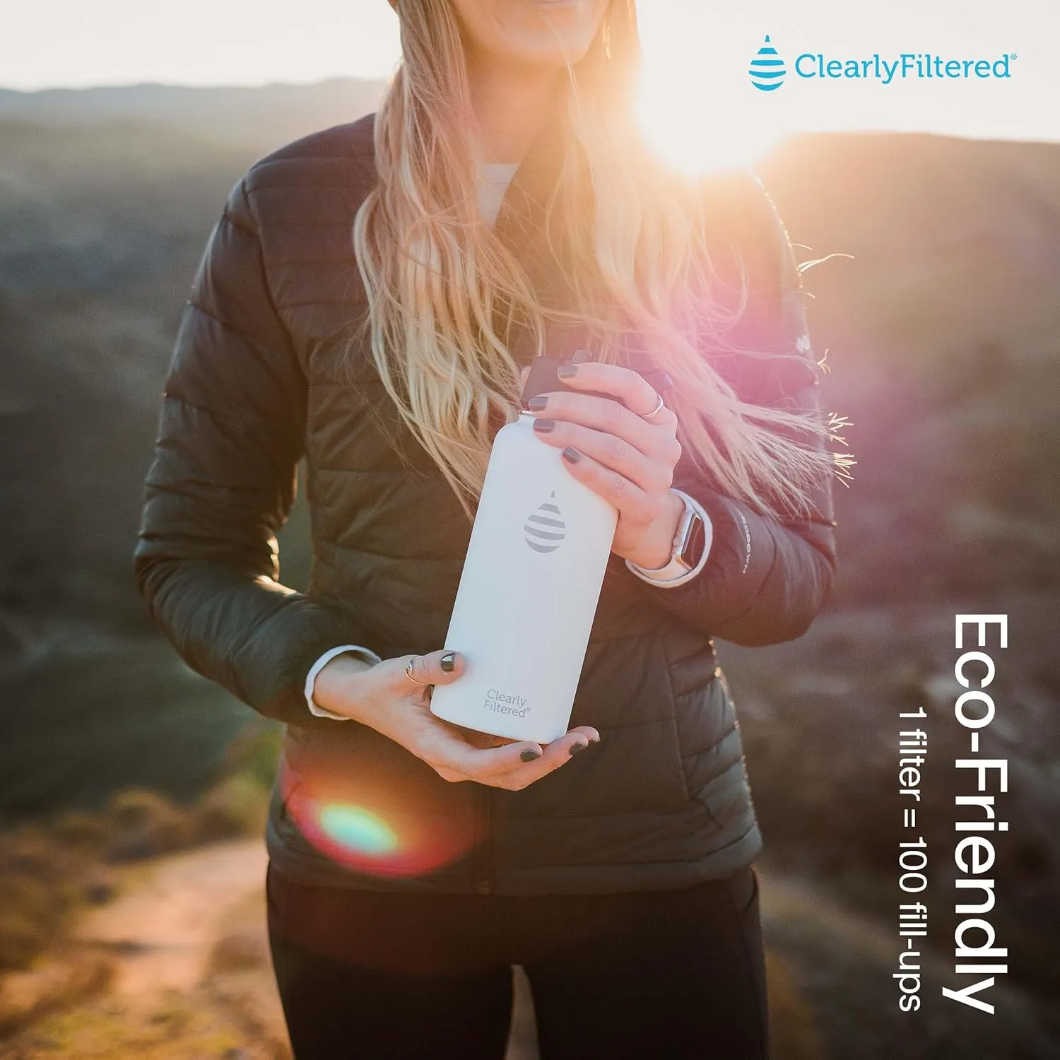 Clearly Filtered 32oz Water Bottle/Targets 220  Contaminants/Double-Wall Insulated Stainless Steel Filtered Water Bottle BPA/BPS-Free Phthalate-Free Filters Fluoride Lead Chlorine (Charcoal)