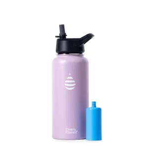 Clearly Filtered 32oz Water Bottle/Targets 220  Contaminants/Double-Wall Insulated Stainless Steel Filtered Water Bottle BPA/BPS-Free Phthalate-Free Filters Fluoride Lead Chlorine (Pink)