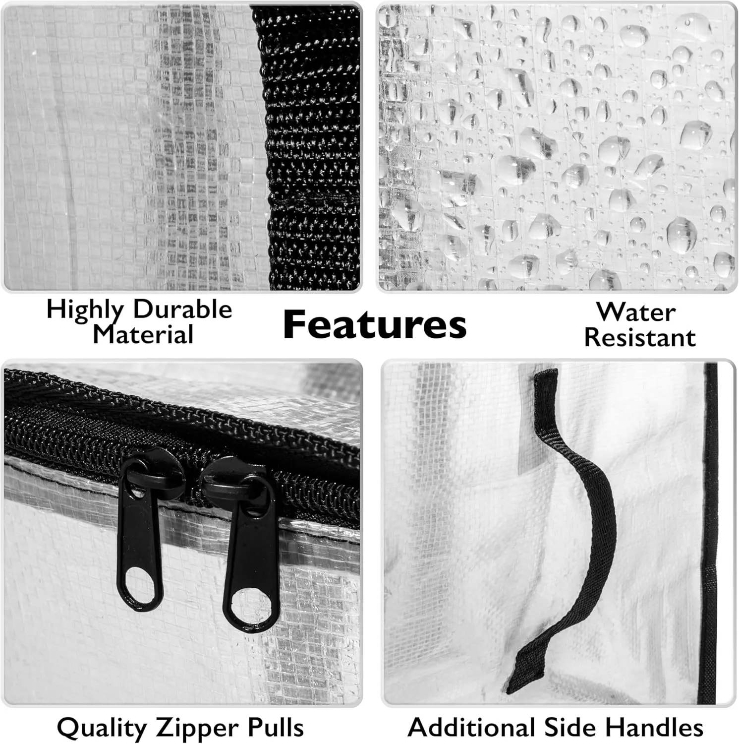 ClearSpace Heavy Duty Moving Bags or Storage Bags – Clear Storage Bins with Lids, Large Moving Boxes with Backpack Straps & Zippers – Packing Bags & Moving Supplies for College Dorm, 8 Pack
