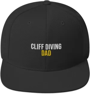 Cliff Diving Dad Hat (Embroidered Snapback Cap) Cliff Diving Apparel