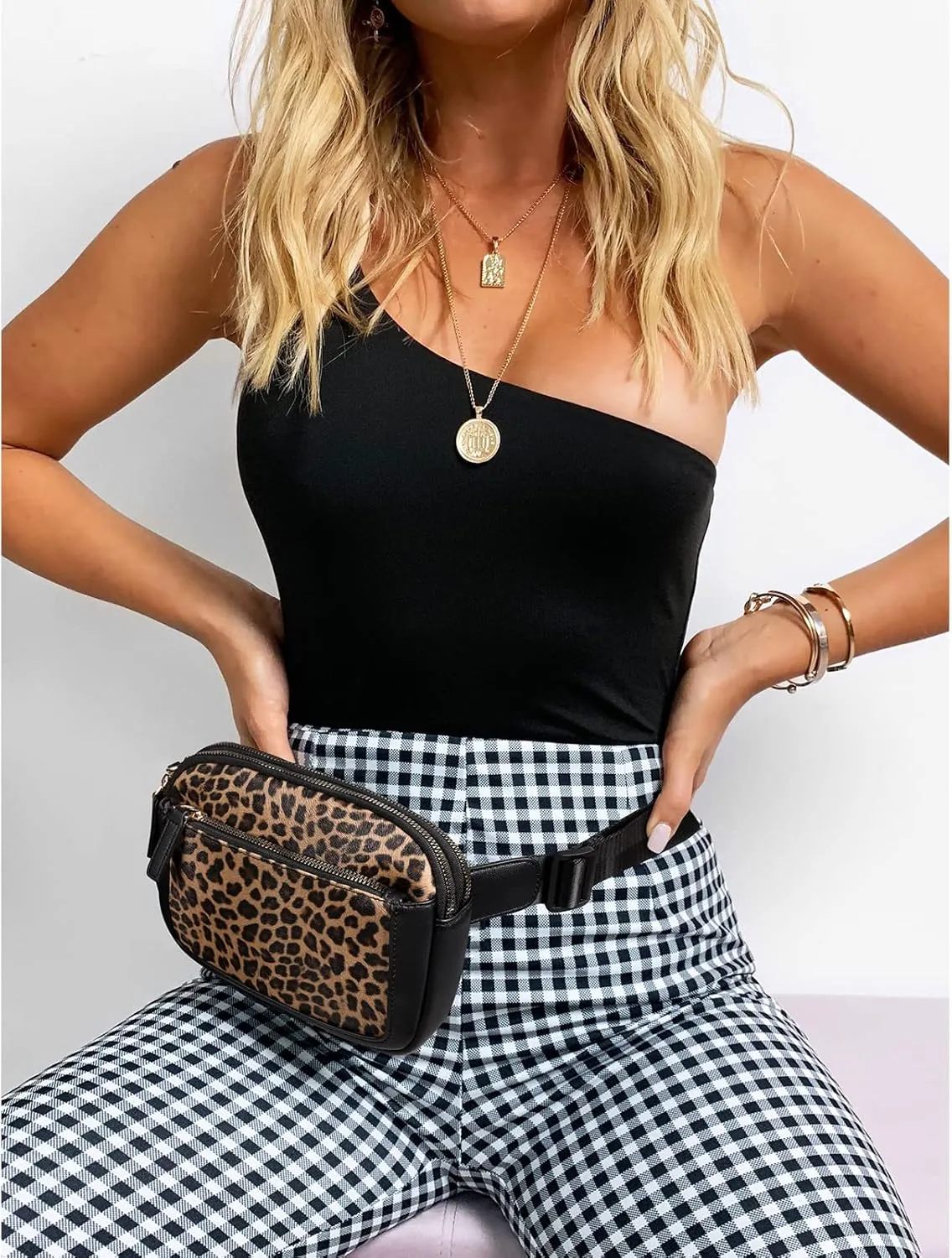 CLUCI Belt Bag for Women, Mini Everywhere Crossbody Waist Bag Adjustable Strap, Vegan Leather Women's Fanny Pack