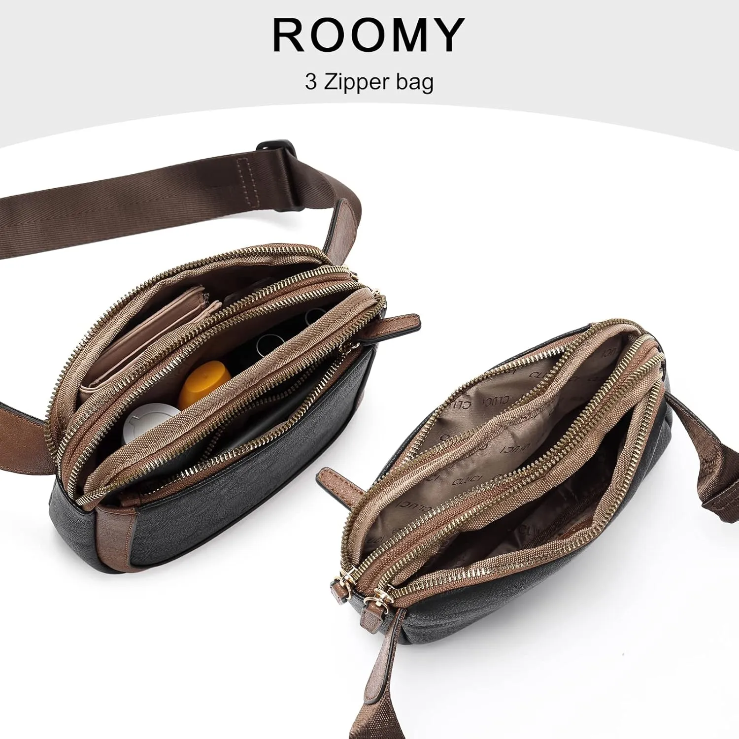 CLUCI Belt Bag for Women, Mini Everywhere Crossbody Waist Bag Adjustable Strap, Vegan Leather Women's Fanny Pack