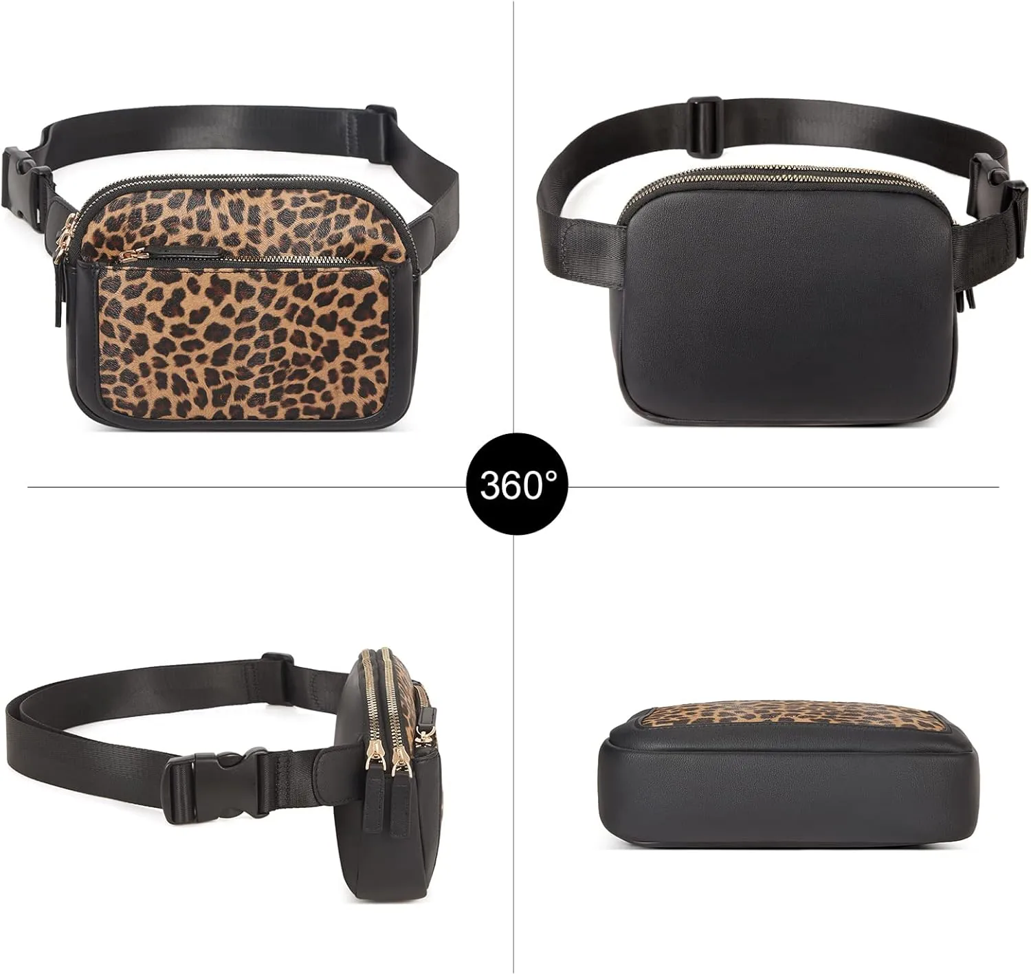 CLUCI Belt Bag for Women, Mini Everywhere Crossbody Waist Bag Adjustable Strap, Vegan Leather Women's Fanny Pack