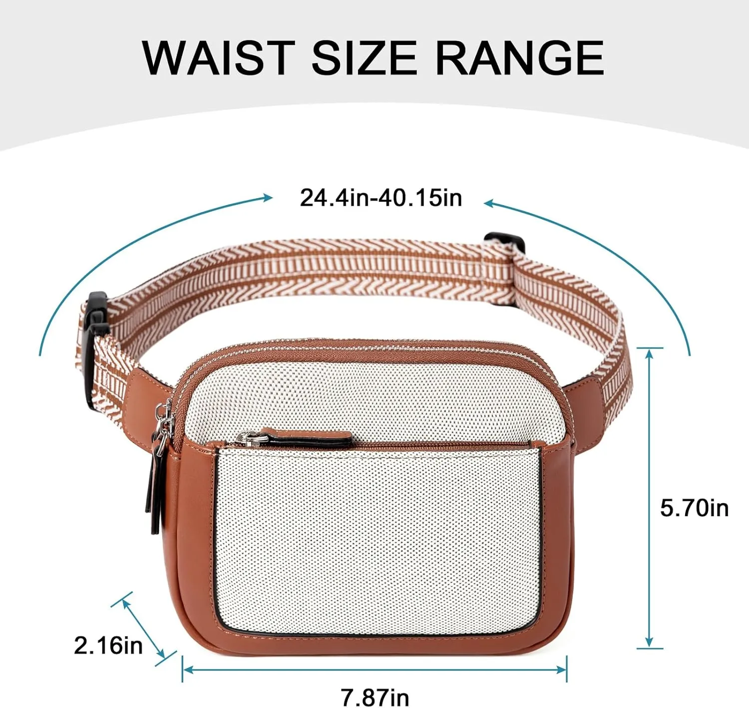 CLUCI Belt Bag for Women, Mini Everywhere Crossbody Waist Bag Adjustable Strap, Vegan Leather Women's Fanny Pack