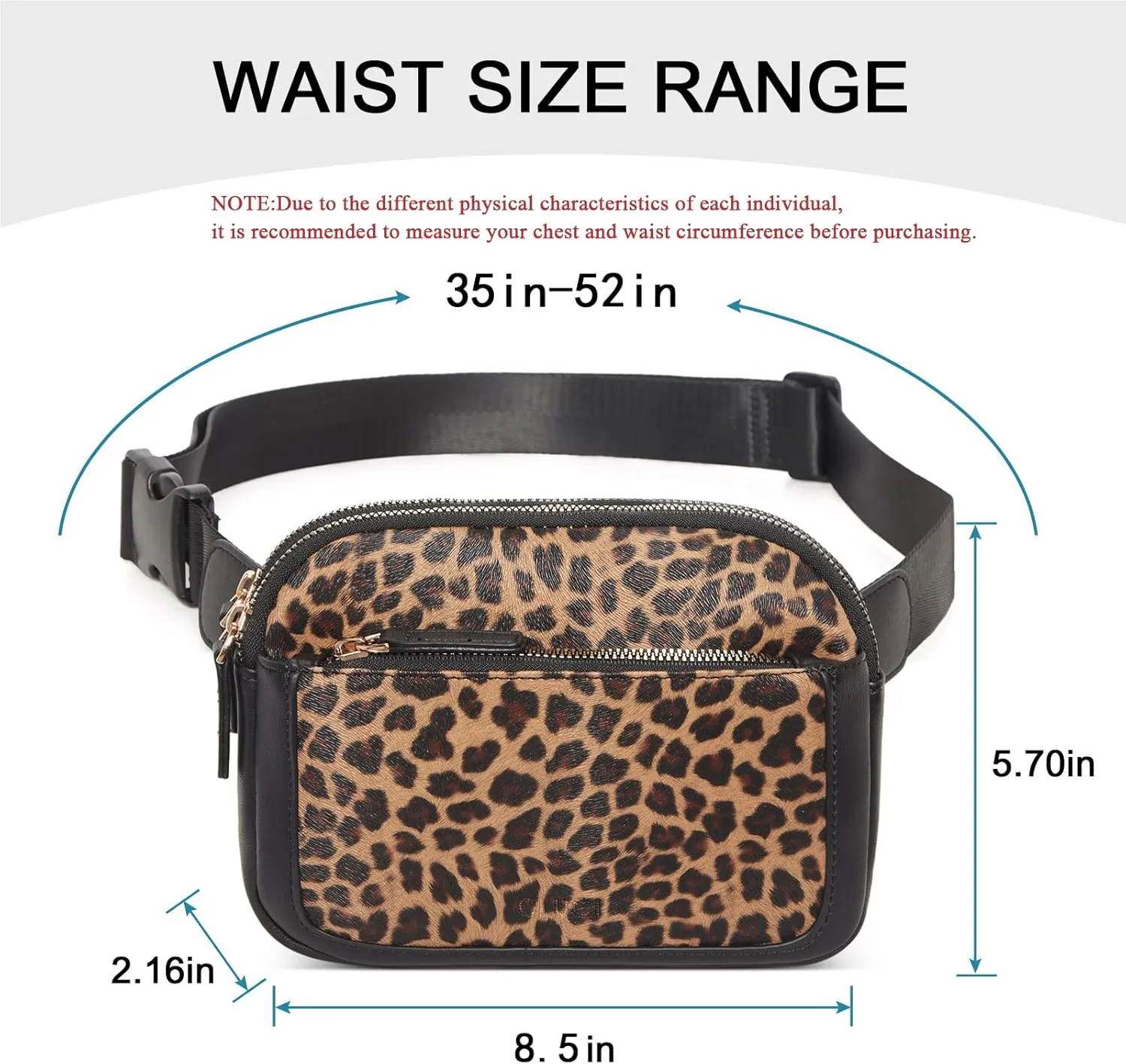 CLUCI Belt Bag for Women, Mini Everywhere Crossbody Waist Bag Adjustable Strap, Vegan Leather Women's Fanny Pack