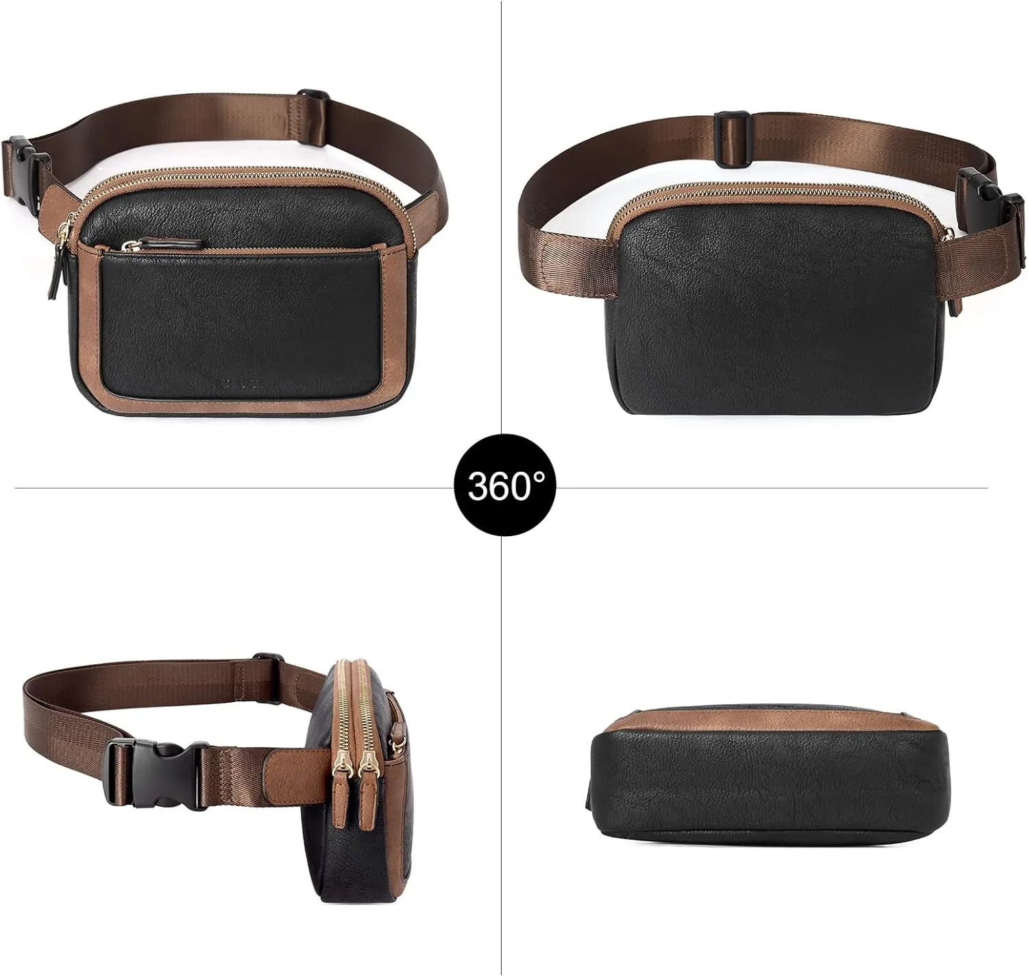 CLUCI Belt Bag for Women, Mini Everywhere Crossbody Waist Bag Adjustable Strap, Vegan Leather Women's Fanny Pack