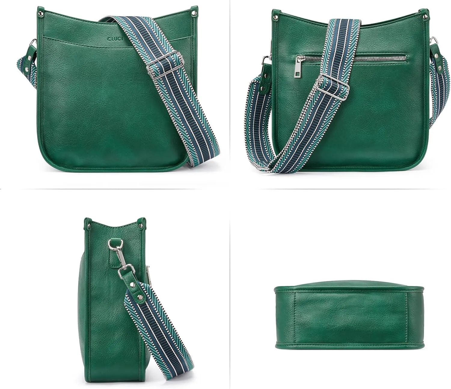 CLUCI Purses for Women, Vegen Leather Crossbody Bags for Woman Trendy, 2PCS Hobo Handbag with 2 Adjustable Guitar Strap