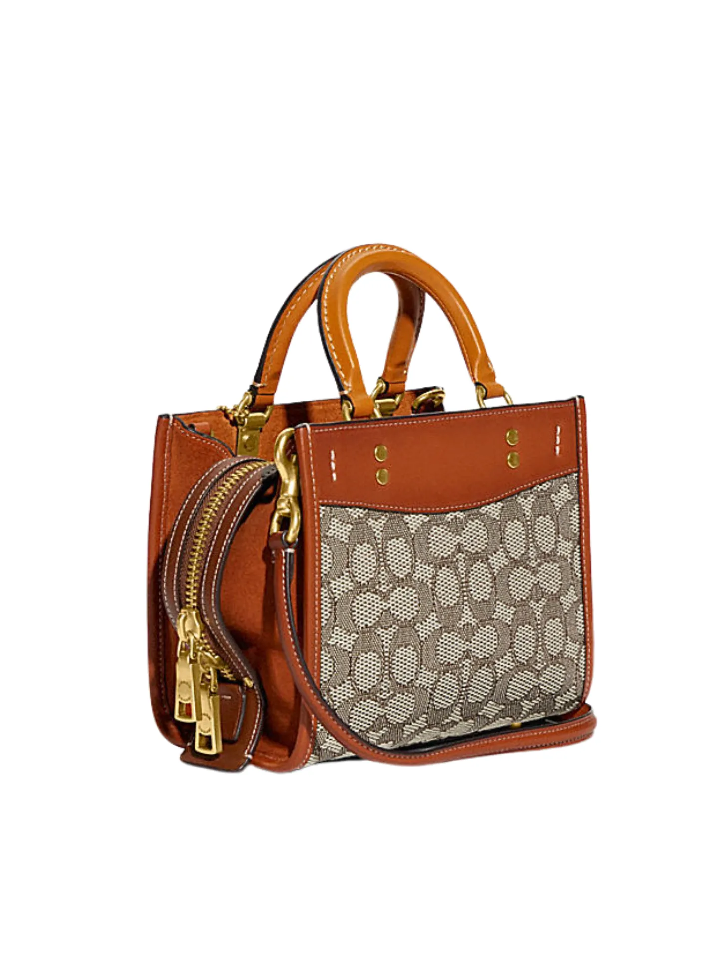 Coach Rogue 20 In Signature Textile Jacquard Cocoa Burnished Amber