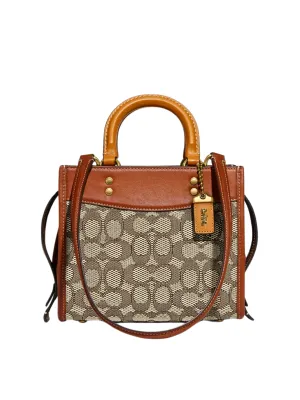 Coach Rogue 20 In Signature Textile Jacquard Cocoa Burnished Amber