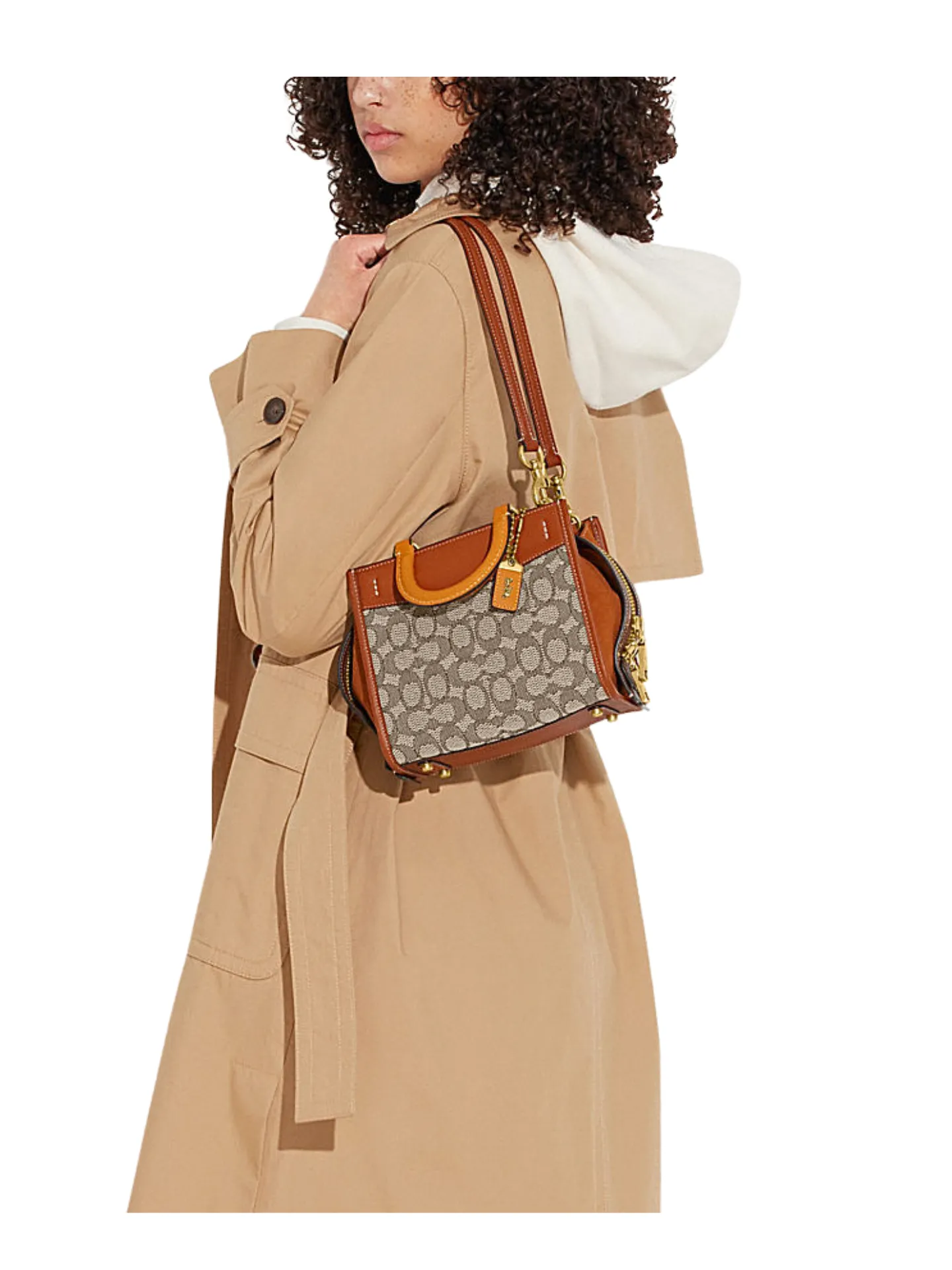 Coach Rogue 20 In Signature Textile Jacquard Cocoa Burnished Amber