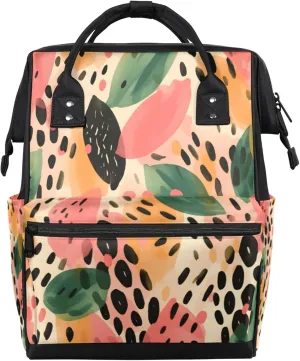 Colourful Abstract Shape Diaper Bag Mommy Bags With Adjustable Shoulder Strap Waterproof Multifunction Shoulder Bag Travel Large Capacity Backpack for Moms And Dads