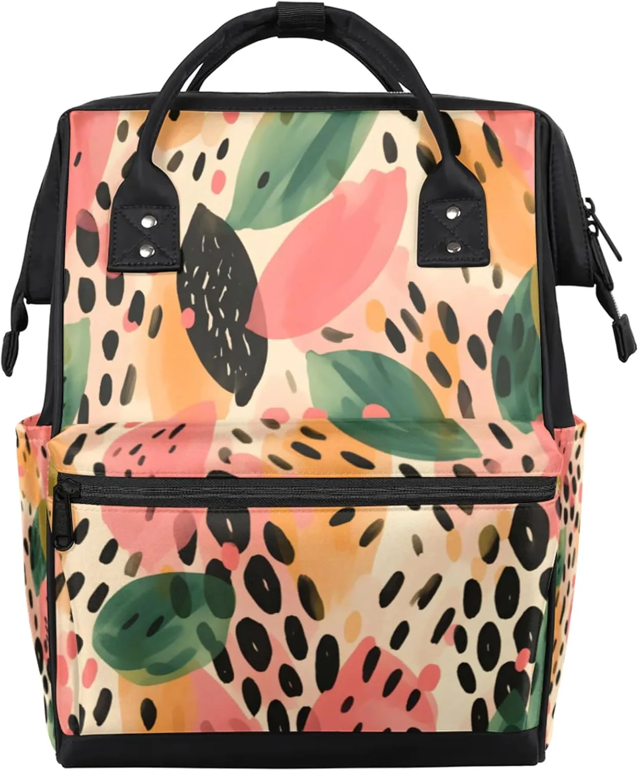 Colourful Abstract Shape Diaper Bag Mommy Bags With Adjustable Shoulder Strap Waterproof Multifunction Shoulder Bag Travel Large Capacity Backpack for Moms And Dads