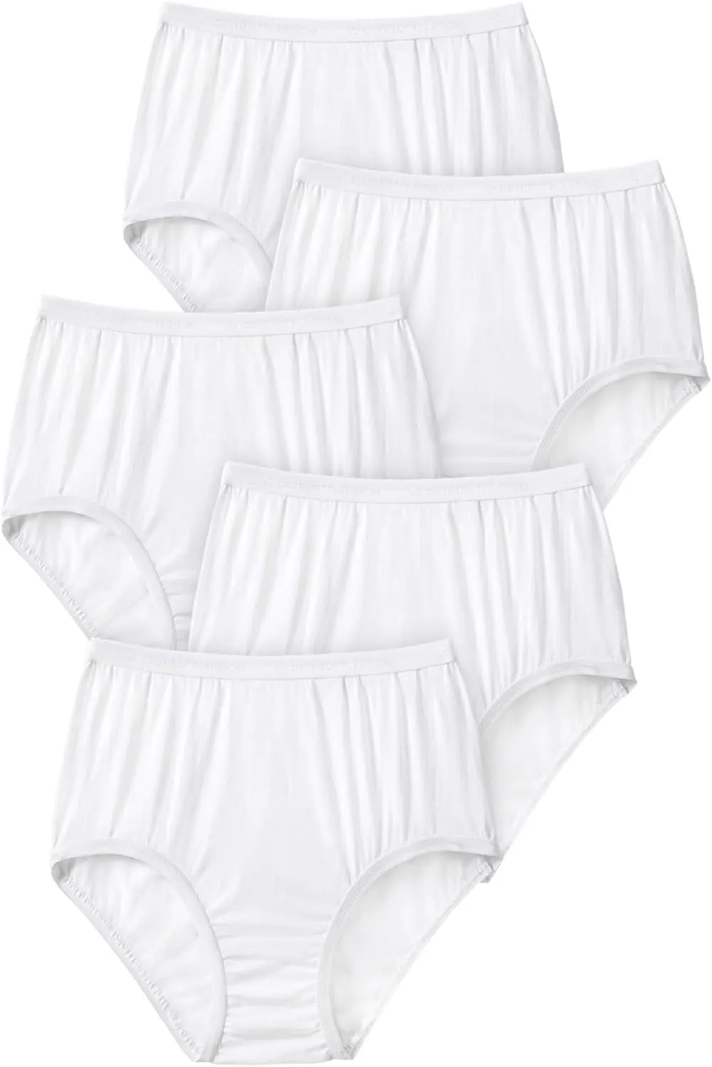 Comfort Choice Plus Size Full Coverage Nylon Brief 5-Pack