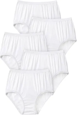 Comfort Choice Plus Size Full Coverage Nylon Brief 5-Pack