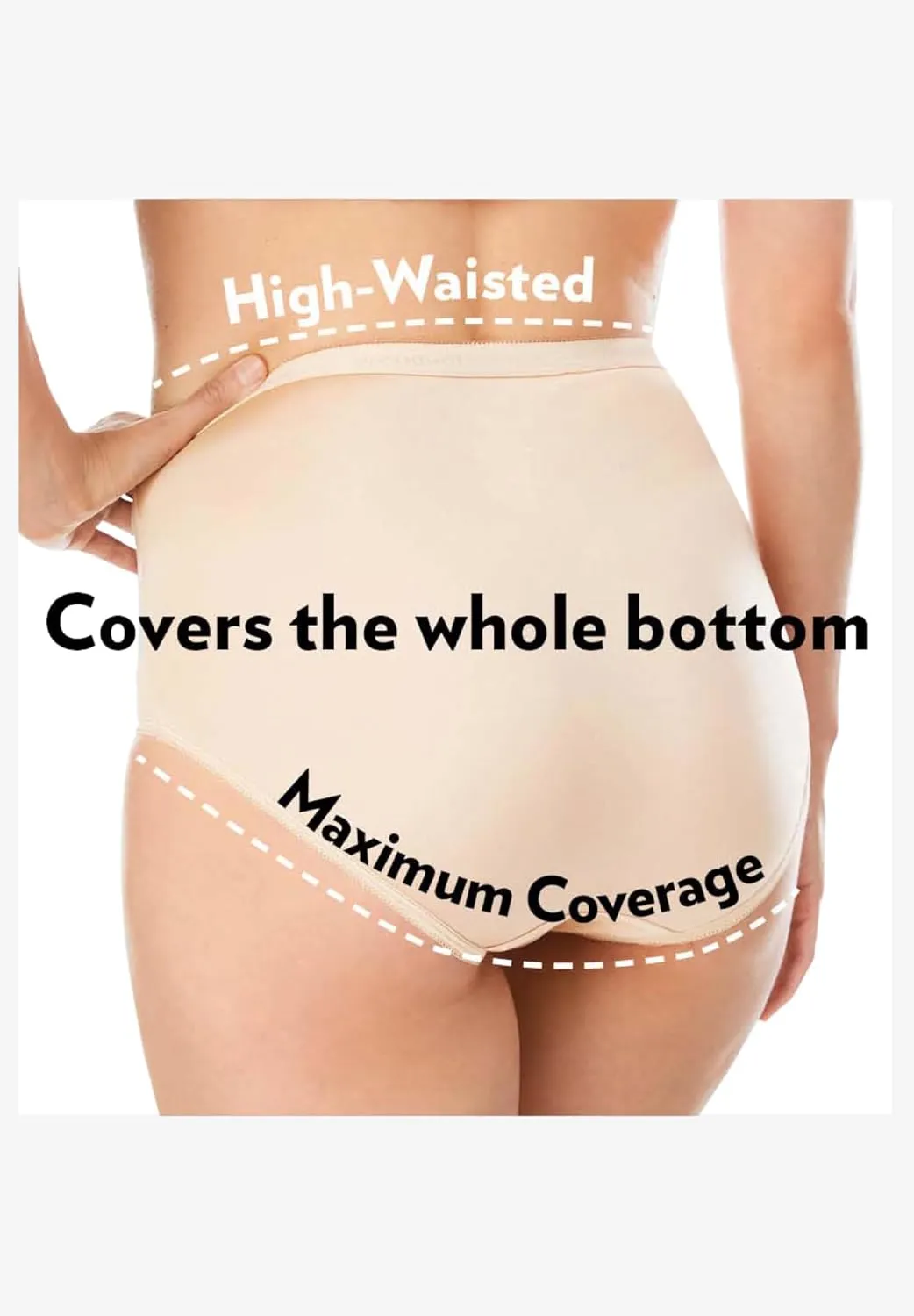 Comfort Choice Plus Size Full Coverage Nylon Brief 5-Pack