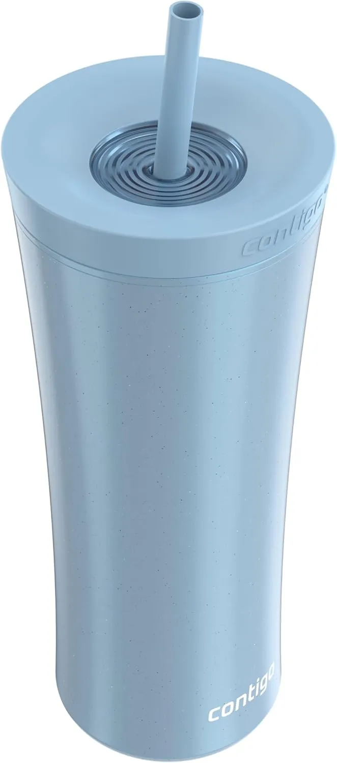 Contigo AUTOCLOSE Shake & Go 20oz Tumbler, Shaker Bottle for Protein Mixes, Blender Bottle, Glacier