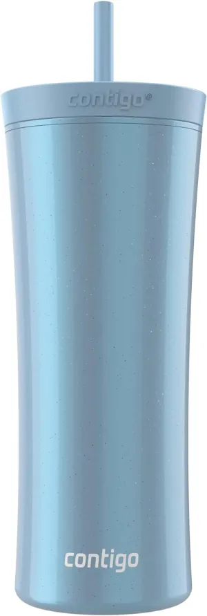 Contigo AUTOCLOSE Shake & Go 20oz Tumbler, Shaker Bottle for Protein Mixes, Blender Bottle, Glacier