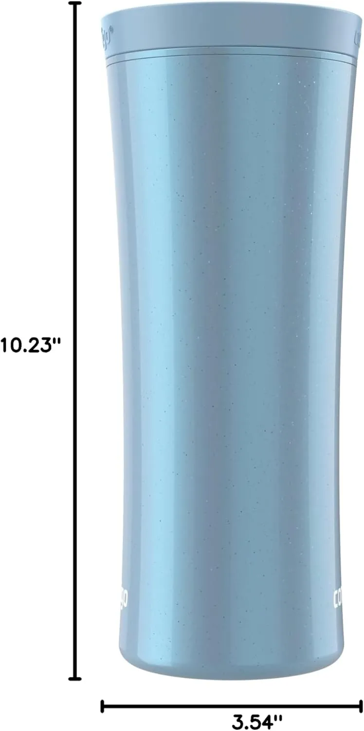 Contigo AUTOCLOSE Shake & Go 20oz Tumbler, Shaker Bottle for Protein Mixes, Blender Bottle, Glacier