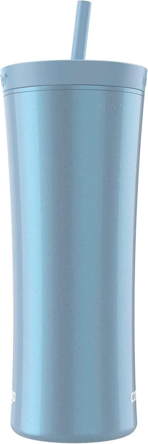 Contigo AUTOCLOSE Shake & Go 20oz Tumbler, Shaker Bottle for Protein Mixes, Blender Bottle, Glacier